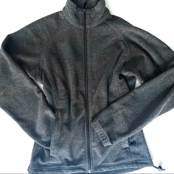 Columbia Full Zip Micro Fleece Jacket Base Layer, Stand up Collar, Gray, Small - Picture 6 of 6